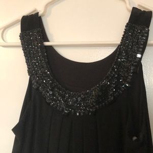 Black dress with detailed collar